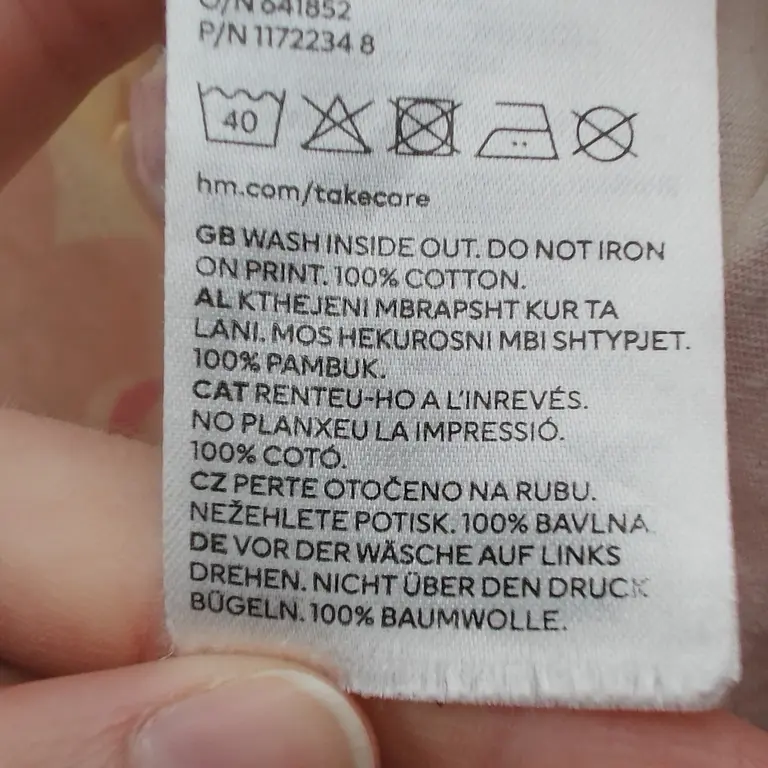 H&M Marškinėliai ilgomis rankovėmis 98 - 104 cm close up preview